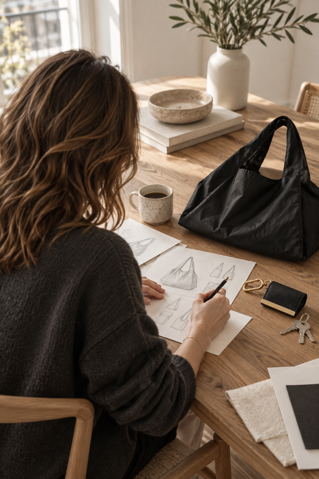 Sfeerbeeld bij het verhaal van Emma: het ontwerp van een compacte tote