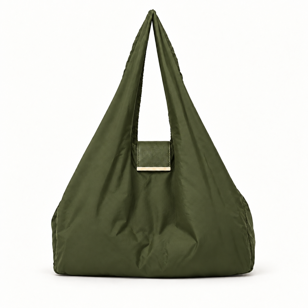 Maat:Small | Kleur:Army Green | NOMO Keychain Tote vooraanzicht, karabijnhaak op achterkant