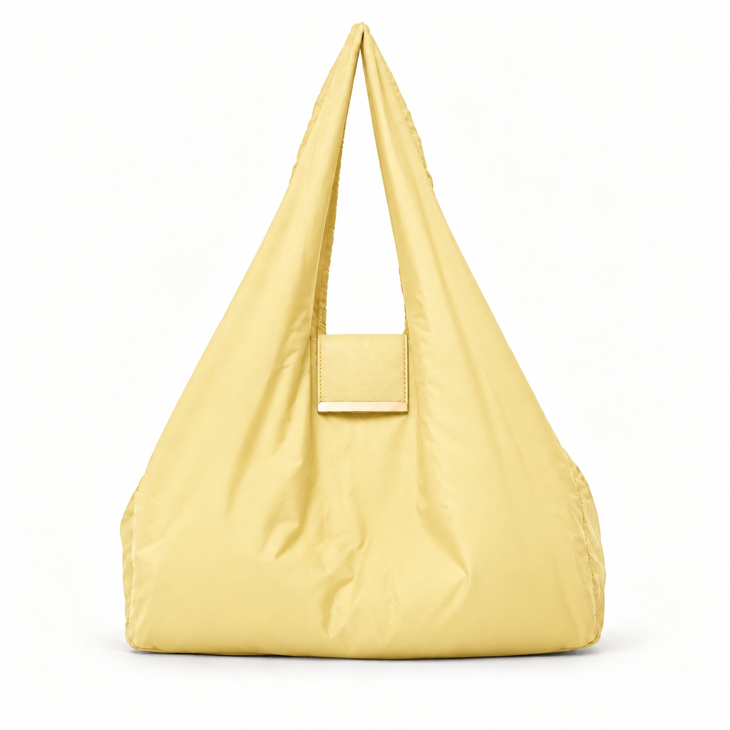 Maat:Small | Kleur:Pale Yellow | NOMO Keychain Tote vooraanzicht, karabijnhaak op achterkant